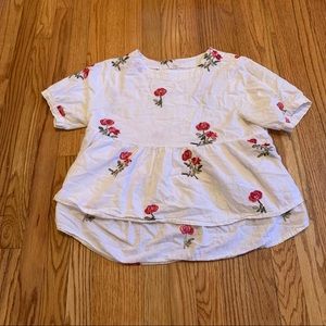 Flower Embroidered Blouse